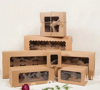 

100pcs Baked cake box packaging Kraft multi cup muffin cake box box moon cake box
