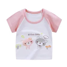 Милая Детская футболка с рисунком для маленьких мальчиков и девочек топы, Блузки повседневные футболки с короткими рукавами От 0 до 2 лет, милая Одежда для новорожденных