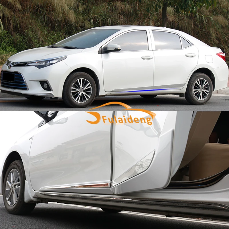 4 шт. для Toyota Corolla- из нержавеющей стали, боковая рельефная Накладка для отделки автомобиля, аксессуары для укладки
