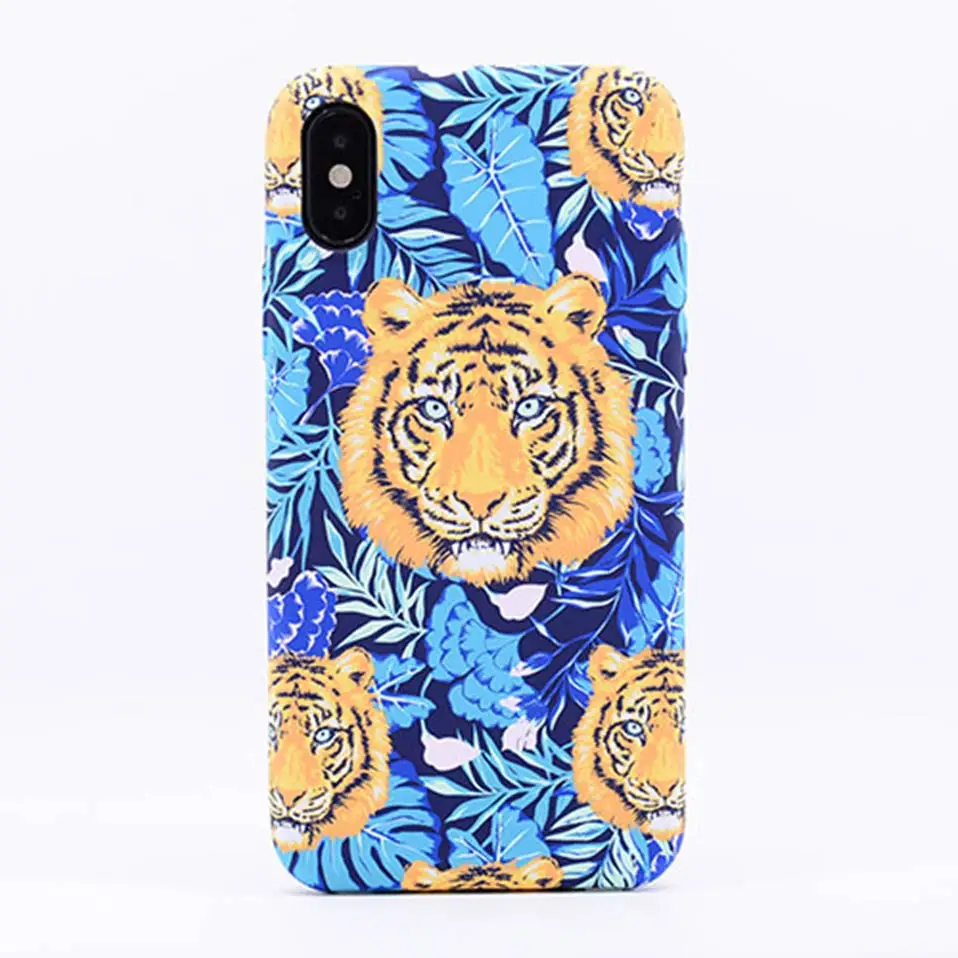 King of beasts Patterned For iPhone 7 8 Plus X Funda Animal Tiger Phone case 6 6S coque |