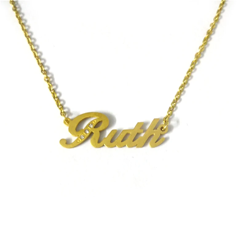 

FairLadyHood Handwriting Signature "Ruth" Custom Personalized Name Necklace 316L Stainless Steel Name Choker Necklace Women Gift