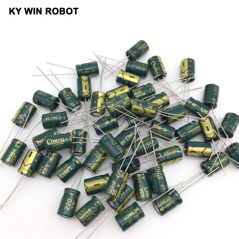 Electrolytic Capacitor Aluminum Electrolytic Capacitor 20pcs 220uF 35V 105C 8x12mm