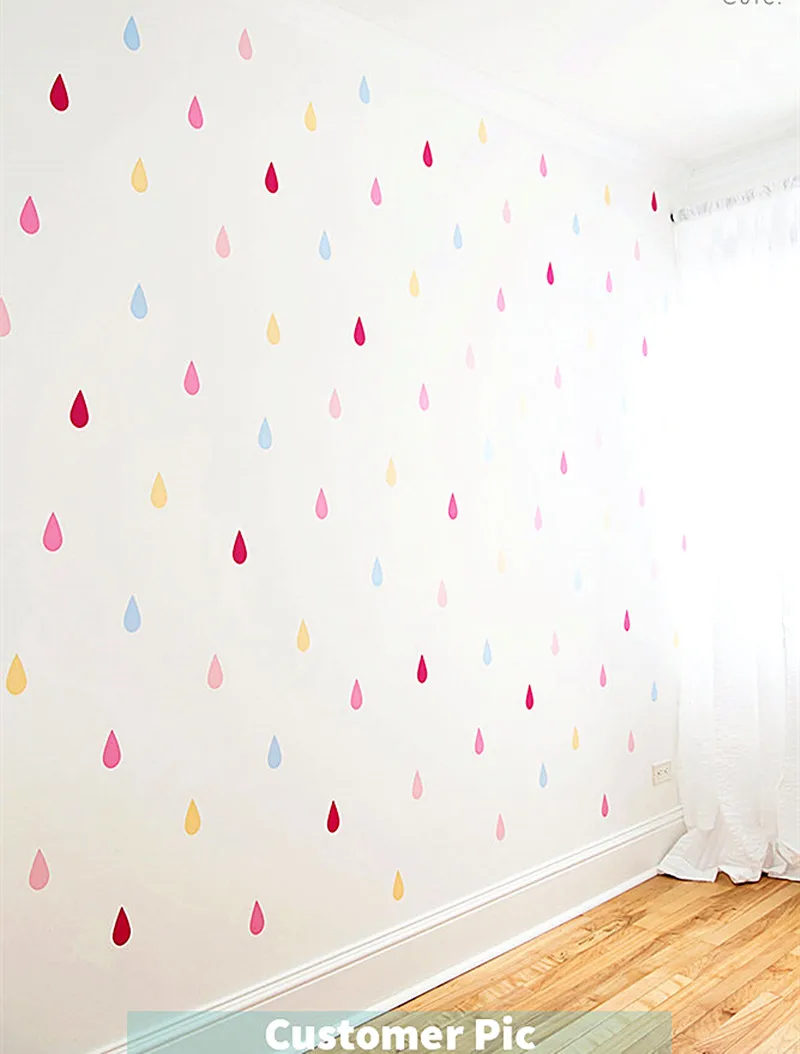 

set of 24pcs multi color Raindrop Shaped Wall Decals,Nursery or Kid Room Decor Rain Drop Teardrop Wall Stickers