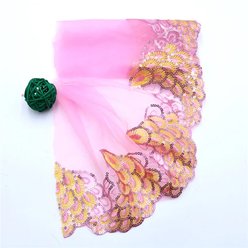 1 ярд красочная эластичная кружевная ткань стрейч 16-20 см кружевная ткань с широкой отделкой эластичный сделай сам для шитья вышитая кружевная отделка для одежды