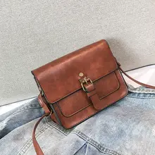 Новая женская Ретро масляная кожа маленькая квадратная сумка щипцы для ремня сумка через плечо дорожная Повседневная сумка-мессенджер