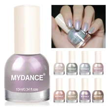 MYDANCE 6 мл не peelable долговечный перламутровый поляризационный лак для ногтей для девочек с сердцем Сетка Красный стойкий не выцветающий Блестящий лак для ногтей TSLM1
