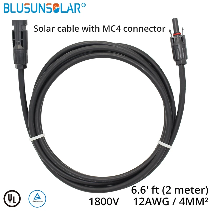 solar panel extension cables 2 #12 PV wires with male and female connectors