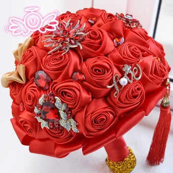 

Bridal Hand Bouquet Wedding Gossamer Hand Bouquet Ball with Diamond Photography Studio Flowers Wedding Supplies Gifts