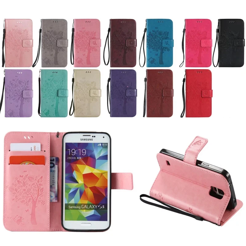 

Embossed under the cat Flip Leather Case for Samsung S3 S4 S5 mini S6 S7 edge wallet phone bag Stand Cover For Samsung S8 case