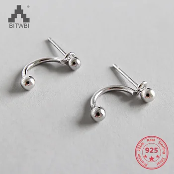 

Trendy 925 Sterling Silver Earrings Semicircle Circle Ball Bead Earings Girls Party Fashion Jewelry