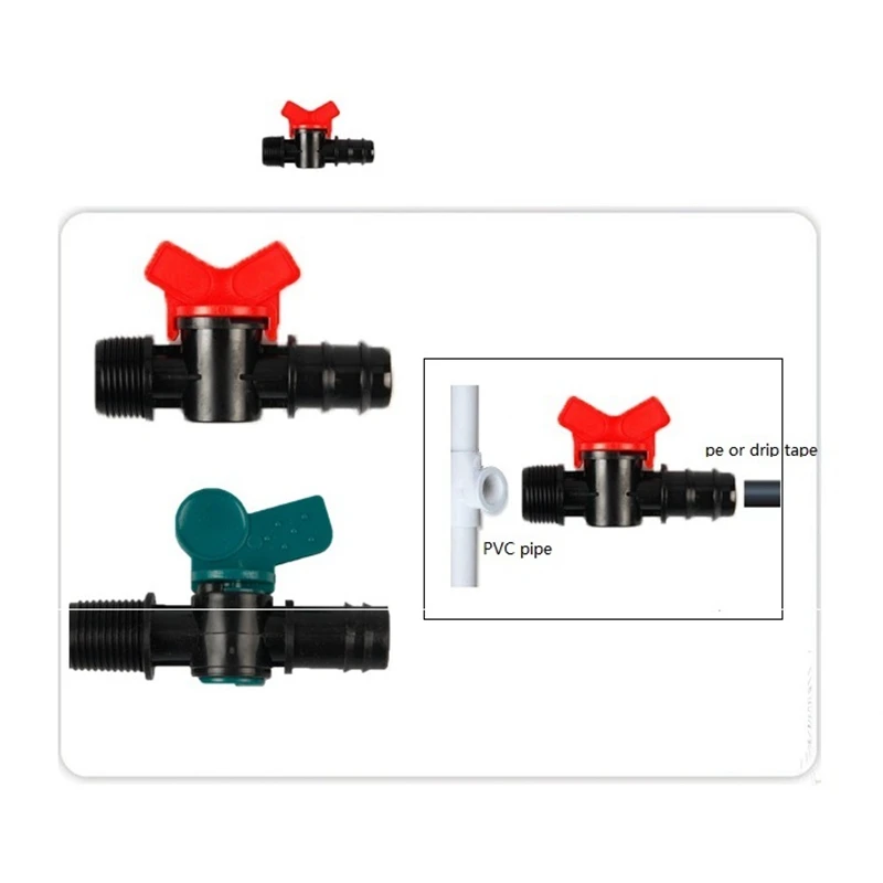 5 шт. 16 видов капельного орошения ленты шаровые клапаны 1/" резьба 16 мм 20 мм 25 мм с колючими соединителями