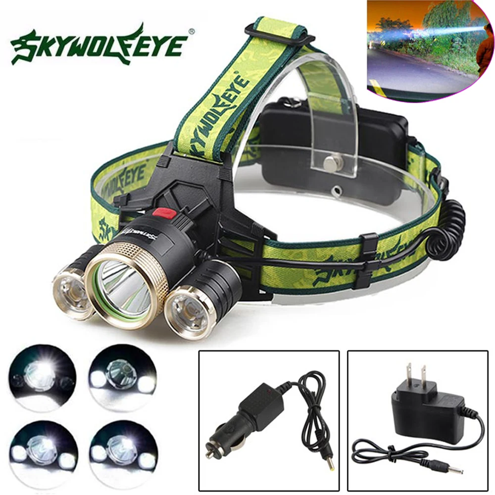 SKYWOLFEYE XML T6 + XPE LED Headlamp Headlight Rechargeable 1200 Lumen