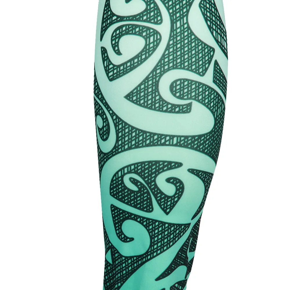 Blackish green pattern printed leggings for women yoga pants outfits running sport pants activewear gear clothing (4)