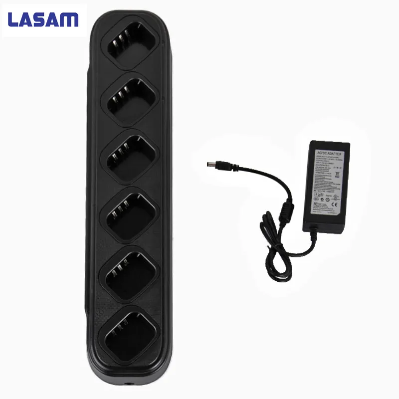 

LASAM Single row of six universal fast charger for Retevis RT-5R Baofeng UV-5R portable cb walkie talkie radio