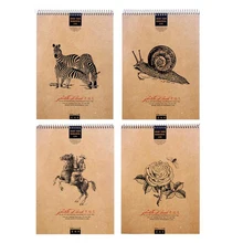 A4 рисования спиральный блокнот Sketchbook Винтаж kraft Бумага Тетрадь белый Бумага Примечание граффити Школа Офис Книги по искусству написания книги