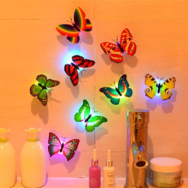 10pcs wall stickers butterfly led lights wall stickers 3d