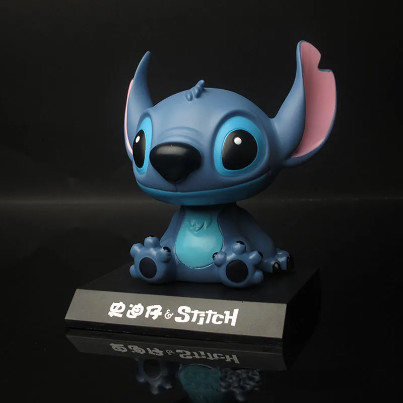 Stitch Car Decoration Stitching Shaking Head Doll Phone Bracket Action Figure Doll Toy Anime Car Accessories Kids Birthday Gifts