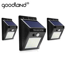 Goodland-lámpara Solar LED para exteriores, con Sensor de movimiento, alimentada por energía Solar, impermeable, para decoración de jardín, lámpara de pared