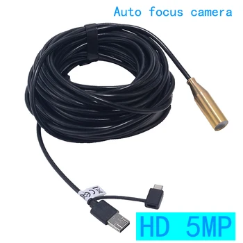 

HD 5MP Mini CCTV Endoscope Camera OD 14.5mm 2LED IP67 Waterproof Auto Focus Camera Inspection Borescope Camera For Android