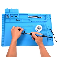 S-160 45x30cm Heat Insulation Silicone Pad Desk Mat Maintenance Platform For BGA Soldering Repair Station With Magnetic Section