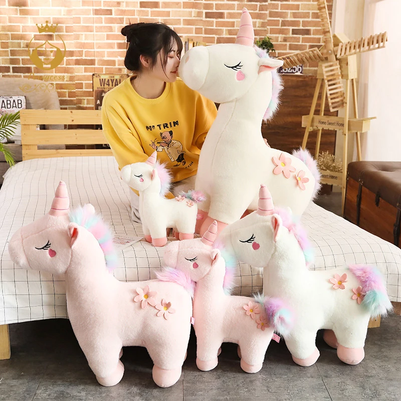 

1PCS large colorful cherry blossom unicorn plush stuffed toy, kids toys, sofa pillow, home decoration, kids holiday gift