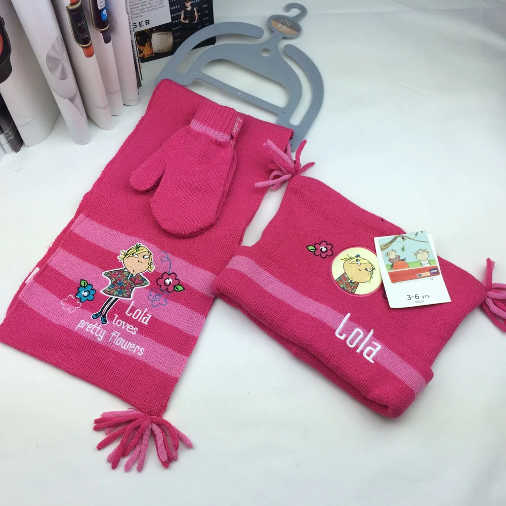 3 шт./комплект детский вязаный шарф и перчатки для девочек | Аксессуары одежды