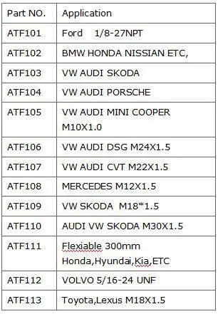 Авто CVT DSG 01 г 09 г Трансмиссия 13 шт. масляный адаптер для VW AUDI BMW BENZ Ford VOLVO HONDA