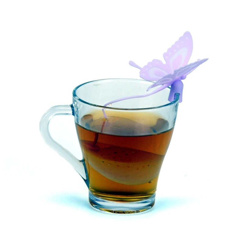

Butterfly Tea Bags Strainers Silicone Filter Tea Infuser Silica Cute Teabags for Tea & Coffee Drinkware Tea Accessories