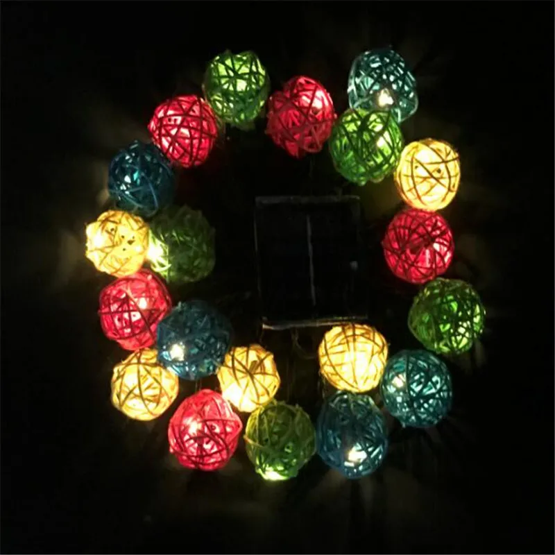 

Multicolor 3M/20led Battery Powered LED Rattan Ball String Lights Fairy Light for Christmas Tree Home wedding Decorations