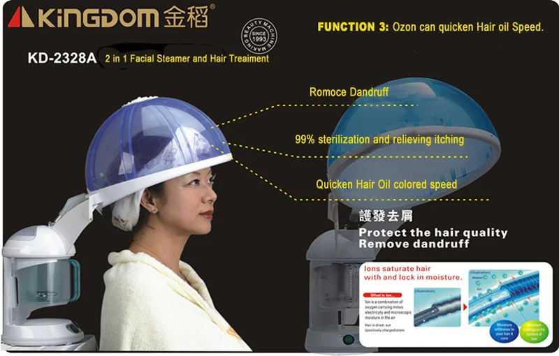 2 в 1 Сауна вапоризатор салонный паровой аппарат для волос и паровой аппарат для лица озоновый аромат травяной туман салонный паровой аппарат для лица