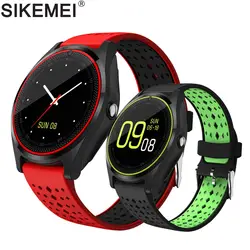 SIKEMEI Спорт Смарт часы телефон Bluetooth smartwatch наручные часы V9 Камера шагомер sim-карта TF PK A1 dz09 gt08 для android IOS