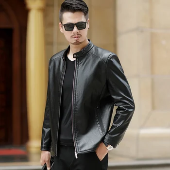 

1833 New Fashion Men Spring Clothes Genuine Leather Jacket Coat Leather Overocat Men's Autumn Zipper Coat