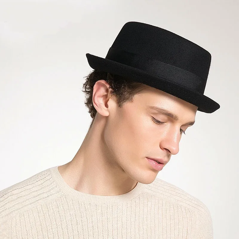 Мужская шерстяная шляпа Fedora Классическая фетровая из 100% австралийской шерсти