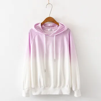 

Harajuku Vintage Gradient Purple Hoodie Women Kpop Clothes Autumn Funny Casual Girl Pullover Loose Sweatshirt White Yellow Green
