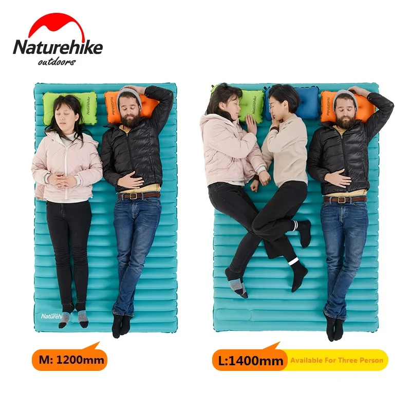 

Naturehike Mat Outdoor Camping Double Inflatable Sleeping Pad Beach Mats Press Type Air Mattress TPU Waterproof Mat NH17T120-U