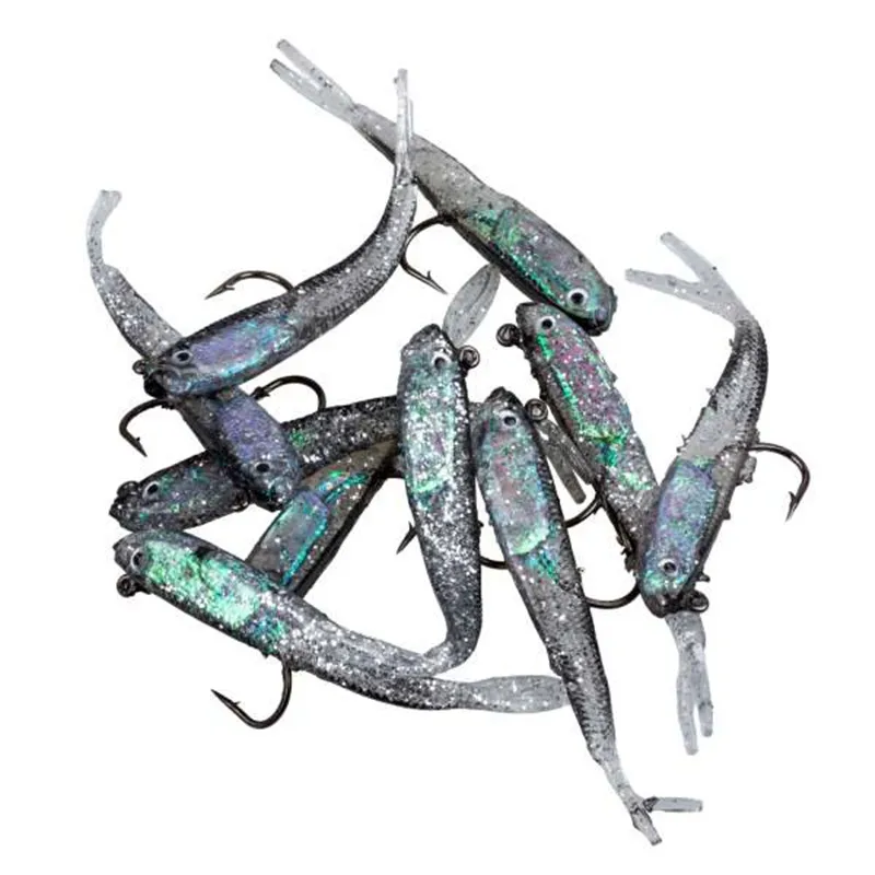 

10pcs/bag 70mm 6g Soft Bait Fishing Lures Lead Jig Head Fish Tackle Sharp Hook