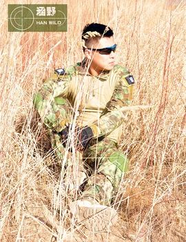 

Tactical military army uniform training suit Phoenix-sleeved clothes jungle python with pads S-XXL