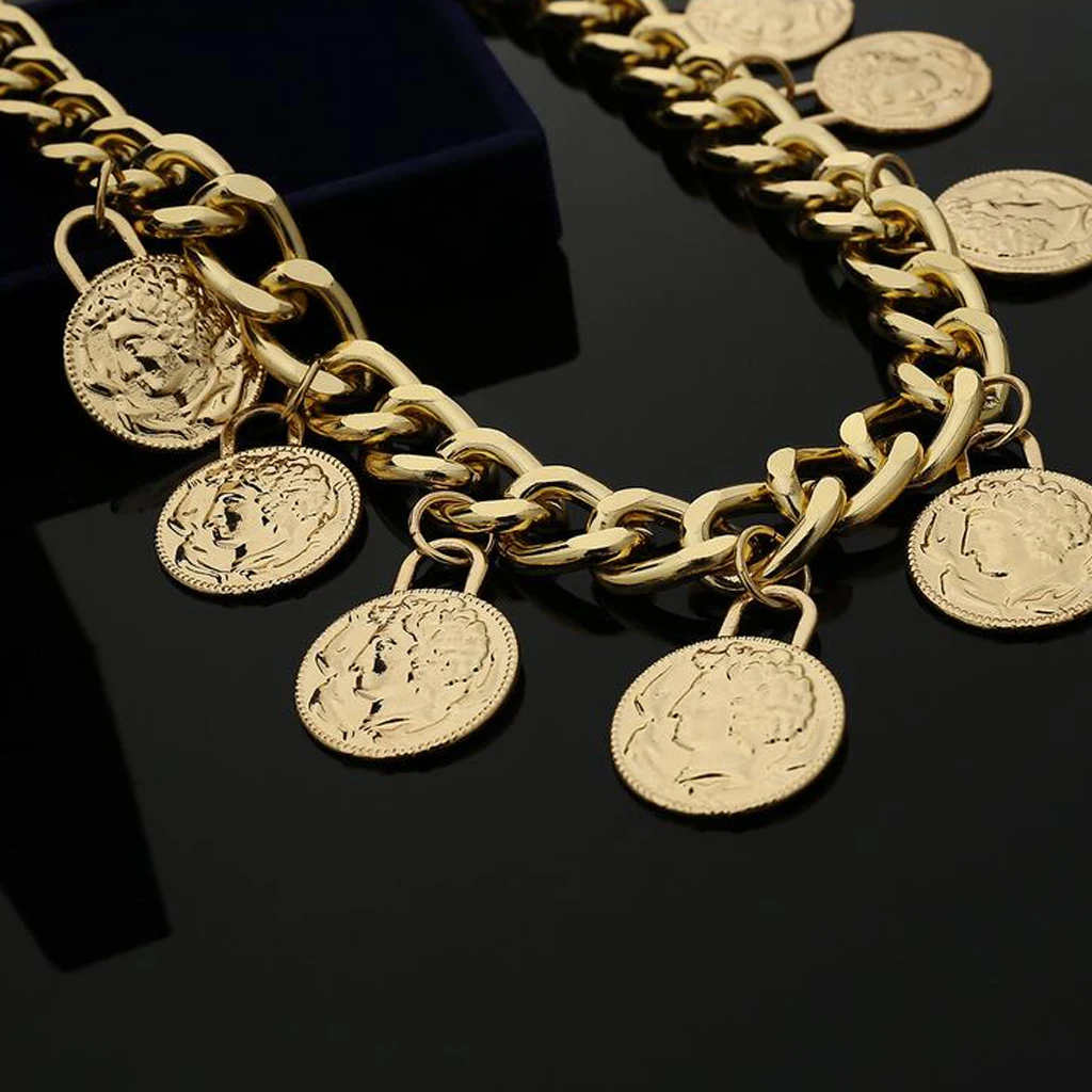 MagiDeal Elegant Lady Bohemian Coins Tassel Chain Wedding Gypsy Waist Belt Body Chain Jewelry