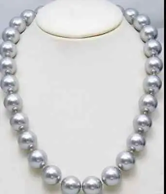 

HOT## Wholesale FREE SHIPPING elegant10-11mm south sea natural silver grey pearl necklace 18inch
