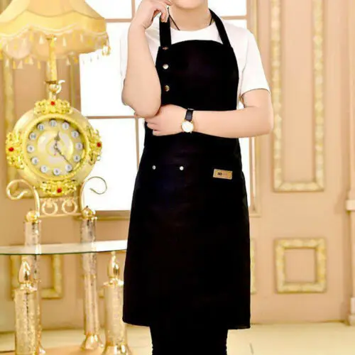 US Women Men Waterproof Kitchen Apron Chef Butcher BBQ Cooking Baking Catering