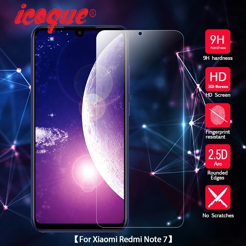 Закаленное стекло 2.5D 9H для Xiaomi Redmi Note 7 Защитное экрана с изогнутыми краями |