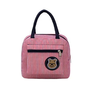 

Portable Insulated Canvas Food Picnic Lunch Bags For Women Kids Cooler Lunch Box Tote Thermal Tiffin Bag