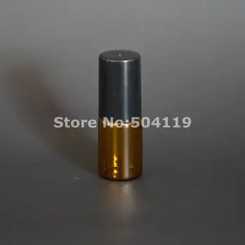

3ml Amber roll on roller bottles for essential oils roll-on refillable perfume bottle deodorant containers with black lid