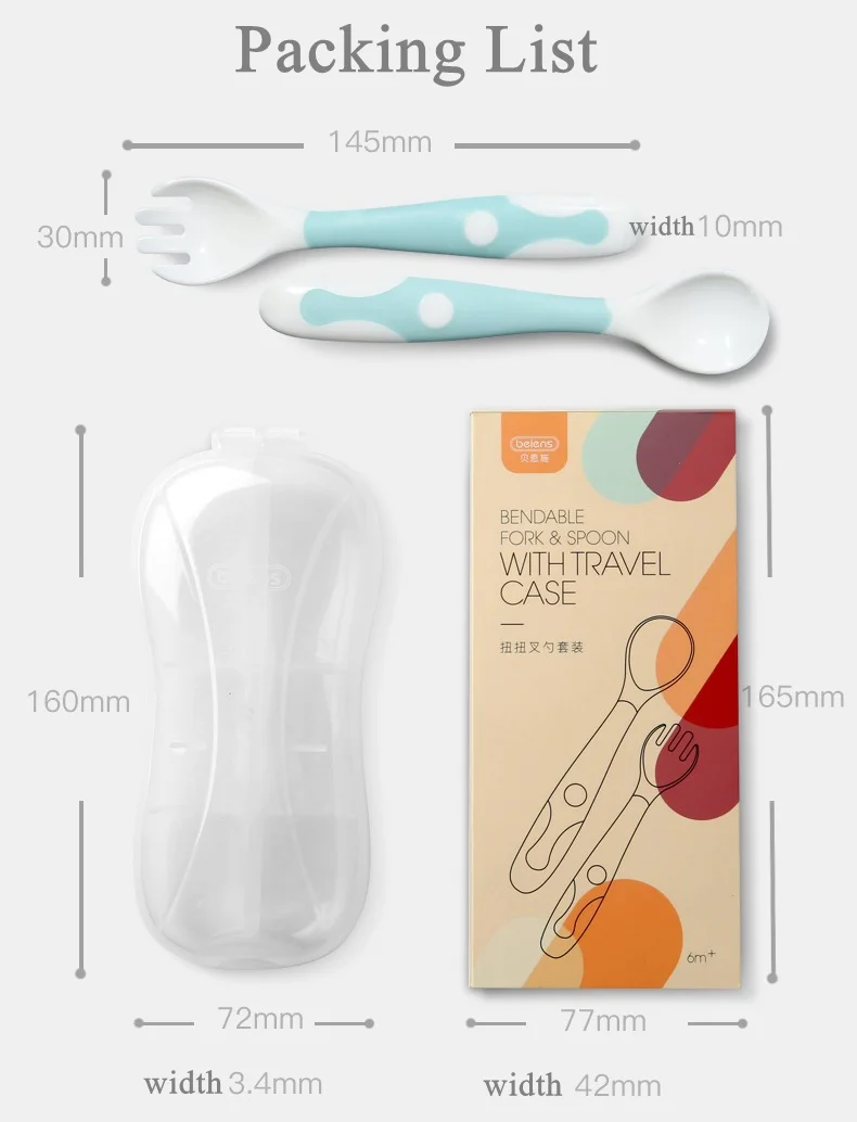 Beiens Ensemble Cuillere Et Fourchette Pliables Pour Bebe 2 Pieces Vaisselle D Apprentissage Pour Nourrissons Ustensiles Couverts Pour Enfants Avec Boite De Rangement Aliexpress