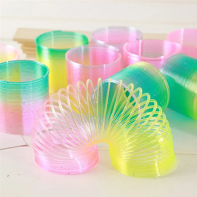 24Pcs /lot Multi color Mini Springs Toy Magic Stacked Ring Children's Early Learning Educational