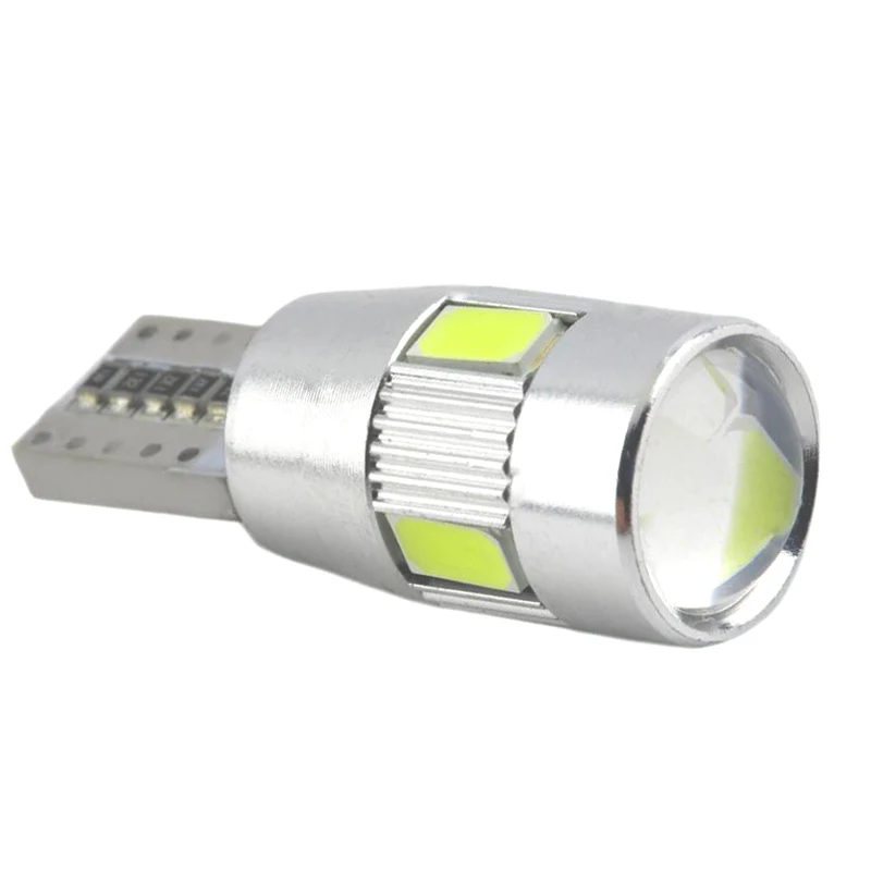 20 шт./лот LED T10 W5W Led 6 SMD проектор объектив Автомобильный парковочный свет купольные