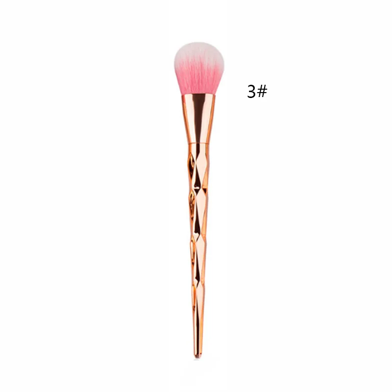 1pcs Rose gold Diamond makeup brushes Foundation Blending Power Eyeshadow Contour Concealer Blush Cosmetic Beauty Make up Tool