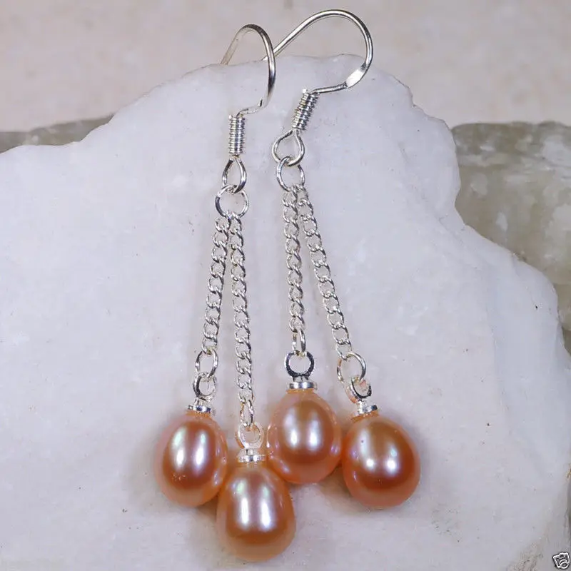 

HOT SELL - NEW RARE PURPLE FRESHWATER PEARL 925 SILVER DROP DANGLE EARRINGS Noble style Natural Fine jewe fast SHIPPING -Top qua