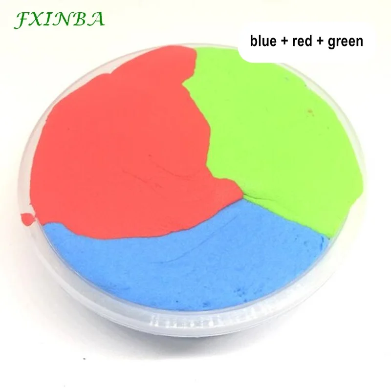 FXINBA 60 мл/коробка слизи пушистые игрушки мягкая полимерная глина Lizun поставки слаймов DIY талисманы фимо фрукты кусочки пластилина антистресс - Цвет: 14 blue red green