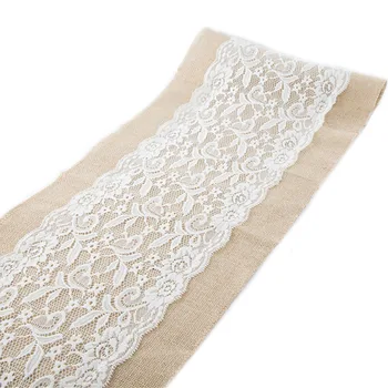 

Rustic Wedding Table Decorations Hessian Table Runners Burlap Lace Natural Jute Dinning Table Cover Banquet Cloth Party Supplies